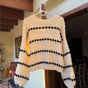 Blu Pepper Cream and Black Sweater